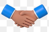 3D business handshake png sticker, gesture, etiquette illustration, transparent background