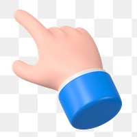 Pointing hand png 3d clipart, business graphic on transparent background