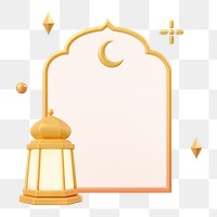 Star and crescent png badge, 3D Ramadan, transparent background