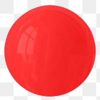 Red ball clipart png, 3d graphic, transparent background