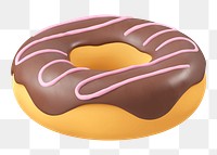 Donut sticker png, 3d food clipart on transparent background