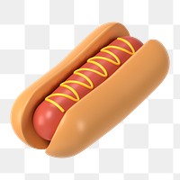 Hot Dog png, 3d food clipart on transparent background