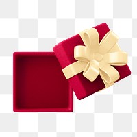 Open gift box png sticker, 3d birthday graphic on transparent background