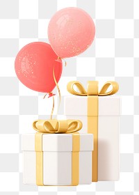 Gift box sticker png, 3d birthday graphic, transparent background