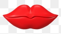 Red lips clipart png, 3d graphic, transparent background