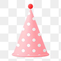 Party hat sticker png, 3d birthday graphic, transparent background