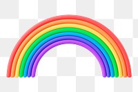 Rainbow sticker png, 3d birthday graphic, transparent background