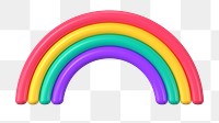 Rainbow sticker png, 3d birthday graphic, transparent background