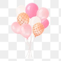 Balloons png sticker, 3d birthday graphic on transparent background