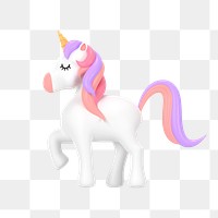 Unicorn png sticker, 3d business clipart, transparent background