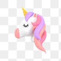 Unicorn png sticker, 3d business clipart, transparent background