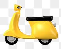 Yellow motorcycle png, 3D EV vehicle illustration on transparent background