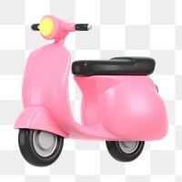 Pink motorcycle png, 3D EV vehicle illustration on transparent background