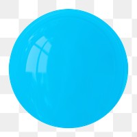 Blue ball png sticker, aesthetic 3D cartoon transparent background