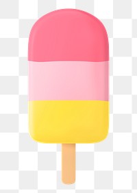 Ice cream png sticker, strawberry dessert 3D cartoon transparent background