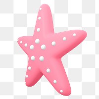 Starfish png sticker, marine life 3D cartoon, transparent background