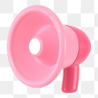 Pink megaphone png sticker, 3D rendering, digital marketing graphic