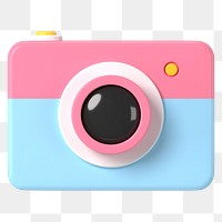 3D camera png sticker, social media app icon on transparent background