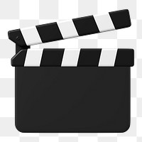 Film slate png sticker, 3D media, entertainment graphic