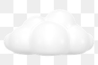 White cloud png sticker, weather forecast graphic on transparent background