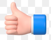 Thumbs up png, 3D clipart, like impression on social media