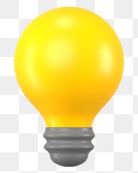 3D light bulb  png sticker, creative business graphic on transparent background