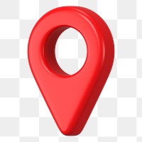 3D location pin png sticker, map symbol on transparent background