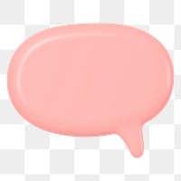 Pink png speech bubble sticker, 3D shape, marketing graphic on transparent background