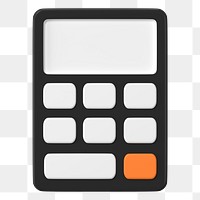 Black calculator png clipart, 3D mathematics symbol on transparent background