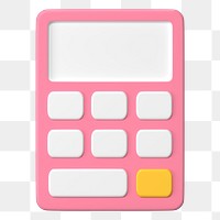 Pink calculator png clipart, 3D mathematics symbol on transparent background