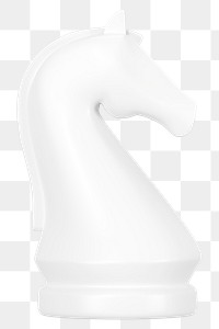 Knight png chess piece clipart, 3D business symbol on transparent background