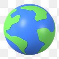 3D png planet Earth sticker, environment symbol on transparent background