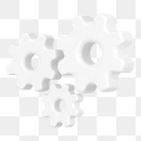 3D gears png clipart, business collaboration illustration on transparent background