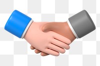 3D handshake png clipart, business partnership graphic on transparent background