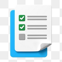 PNG checklist 3D clipart, business prioritization illustration