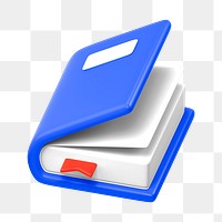 Book, education png icon sticker, 3D rendering, transparent background