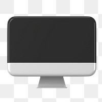 Computer screen png icon sticker, 3D rendering, transparent background