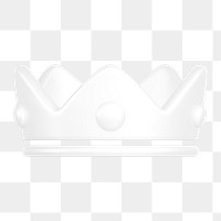 Crown ranking png icon sticker, 3D rendering, transparent background