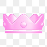 Crown ranking png icon sticker, 3D rendering, transparent background