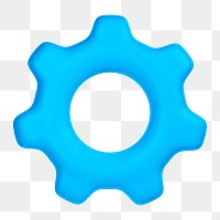 Gear, setting png icon sticker, 3D rendering, transparent background