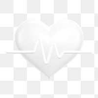 Heart, health png icon sticker, 3D rendering, transparent background