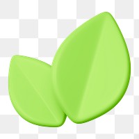 Leaf, environment png icon sticker, 3D rendering, transparent background