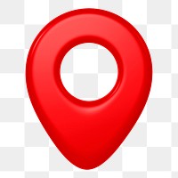 Location pin png icon sticker, 3D rendering, transparent background