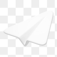 Paper plane png icon sticker, 3D rendering, transparent background