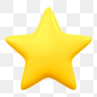 Star, favorite png icon sticker, 3D rendering, transparent background