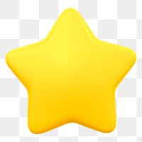 Star, favorite png icon sticker, 3D rendering, transparent background