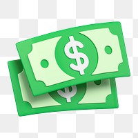 Money icon  png sticker, 3D rendering illustration, transparent background