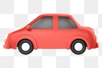 Car icon  png sticker, 3D rendering illustration, transparent background