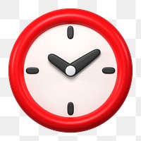 Clock icon  png sticker, 3D rendering illustration, transparent background