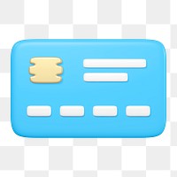 Credit card icon  png sticker, 3D rendering illustration, transparent background